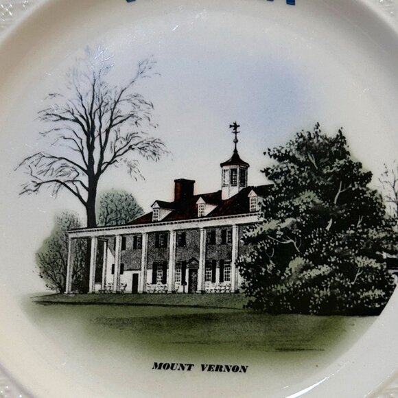 Mount Vernon Virginia Hand Colored Ceramic Collectible Souvenir Plate 10 inches - Picture 2 of 8